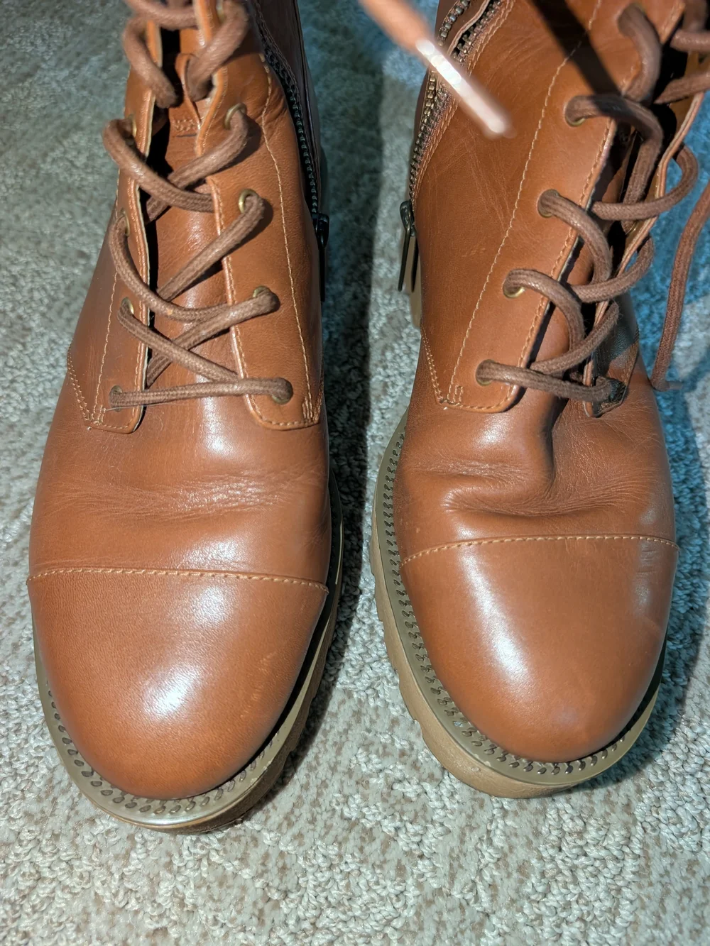 Michael Kors Brown Leather Lace Up Boots